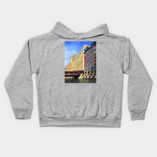 Chicago IL - Train on Wells Street Bridge Kids Hoodie